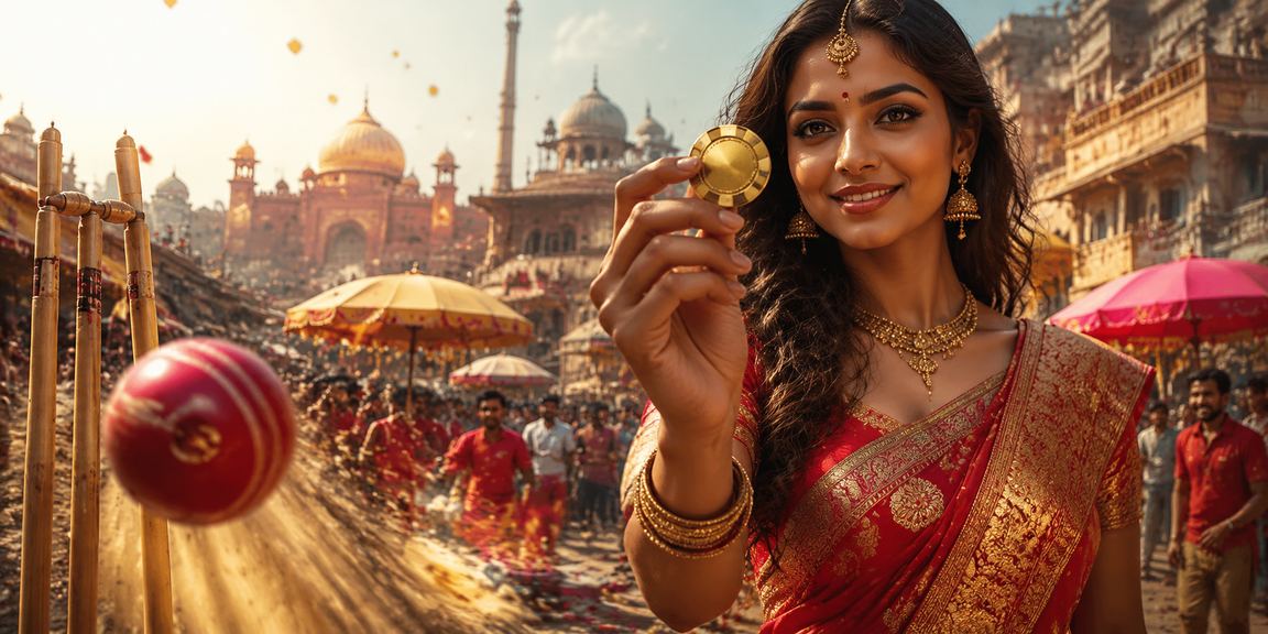 Indian woman enjoying cricket betting on mobile at night